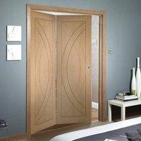 bespoke thrufold treviso oak flush panel folding 20 door