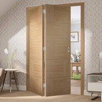 bespoke thrufold ravenna oak flush panel folding 20 door