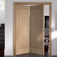 Bespoke Thrufold Suffolk Oak Folding 2+0 Door with Vertical Lining