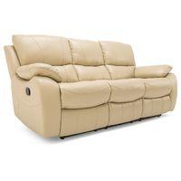 Belgravia Electric Leather 3 Seater Reclining Sofa Cream