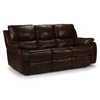 Belgravia Manual Leather 3 Seater Reclining Sofa Dark Brown