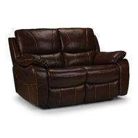 belgravia manual leather 2 seater reclining sofa dark brown