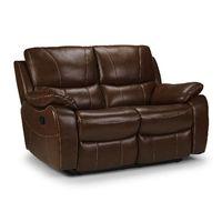Belgravia Manual Leather 2 Seater Reclining Sofa Brown