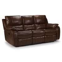 Belgravia Manual Leather 3 Seater Reclining Sofa Brown