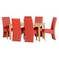 Belmont 6 Seater Dining Set Red