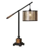 Benson Metal Table Lamp In Black And Solid Wood Accents
