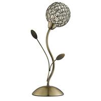 Bellis II Antique Brass Table Lamp With Round Metal Ball Shade