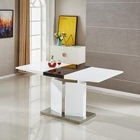 Belmonte Extendable Dining Table Small In White And Black Gloss