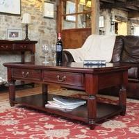 Belarus Coffee Table In Mahogany With 2 Drawers