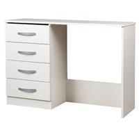 bella single pedestal dressing table white