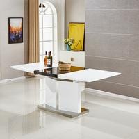 Belmonte Extendable Dining Table Large In White And Black Gloss