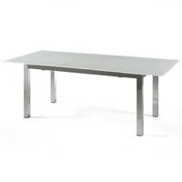 Bentini Extending Dining Table Large White Frosted Glass