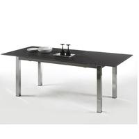 bentini extending dining table black glass and chrome