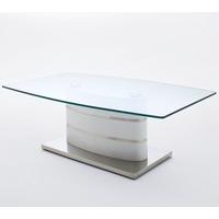 Beda High Gloss White Coffee Table With Glass Top