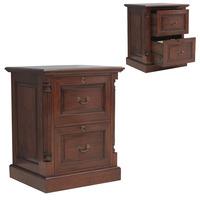 belarus filing cabinet in mahogany with 2 drawers