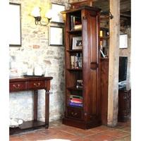 belarus narrow alcove open bookcase in mahogany with 1 drawer