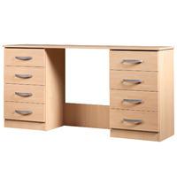 Bella Twin Pedestal Dressing Table Oak