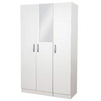 Bella 3 Door Mirrored Wardrobe White