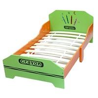 Bebe Style Childrens Junior Wooden Bed (Crayon Themed)