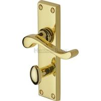 Bedford Bathroom Door Handle (Set of 2) Finish: Polished Brass