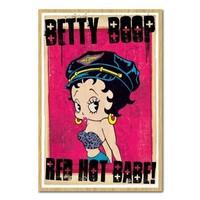 Betty Boop Hot Babe Poster Beech Framed - 96.5 x 66 cms (Approx 38 x 26 inches)