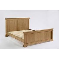 Beautiful French-style Normandy Oak 5ft bed frame - Chic antique brass knobs