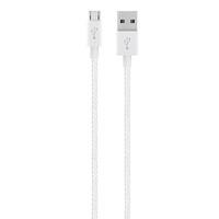 Belkin Premium MixIt Charge and Sync USB to Micro-USB Braided Tangle Free Cable with Aluminium Connectors - White