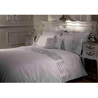 Belle Amie Crystal Silver Duvet Cover Quilt Bedding Set, Silver, Super King