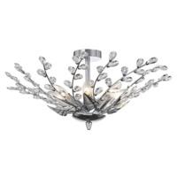 Beautiful Chrome Large Ceiling Light Fitting with Clear Crystal Glass Decor