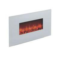 Be Modern Cortona White Glass Remote Control Wall Hung Electric Fire