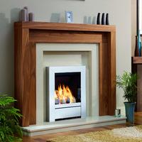 be modern kansas walnut wood surround with lights 1200mm