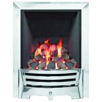 be modern mayfair slimline 120mm inset gas fire chrome with pebble bed