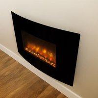 Be Modern Orlando Electric Wall Fire 920mm Curved Black Glass