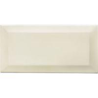 Bevelled Edge Cream Ceramic Wall Tile Pack of 50 (L)200mm (W)100mm