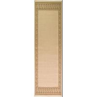 Beige Greek Bordered Flatweave Rug - Florence 60x230