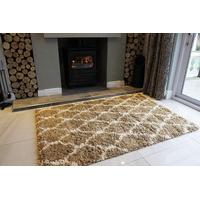 Beige Trellis Berber Shaggy Hearth Rug Helsinki