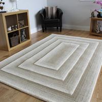 beige modern hand carved wool rug essence 120x170cm 4ft x 5 ft6