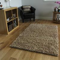 Beige Shaggy Wool Rug Moscow Medium