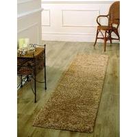 Beige Plain Shaggy Rug Petersberg 60X230