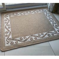 Beige Traditional Border Non Slip Mats