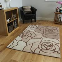 Beige Rose Wool Rug Banbury Medium