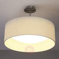 Beige fabric ceiling lamp Cillian with LEDs