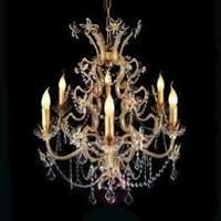 BENETTA chandelier, rich in details, 6-bulb