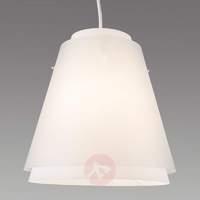 Bell  white pendant light with double lampshade