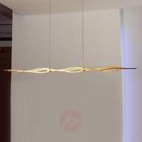 Beautiful LED pendant light Silk, gold leaf 120 cm