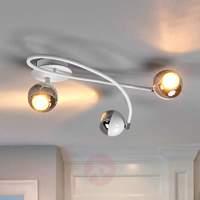Beautifully-shaped LED ceiling light Arvin, white