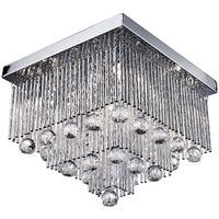 Beatrix 5 Lamp Chrome Ceiling Light With End Crystal Drops