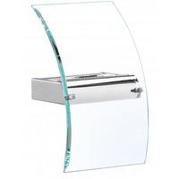 Bevelled Curved Edge Clear Glass Chrome UpLight Wall Bracket