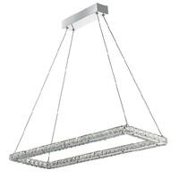 Belton Ceiling Pendant Rectangle Frame In Chrome And Crystal