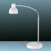 bent led table lamp duett white